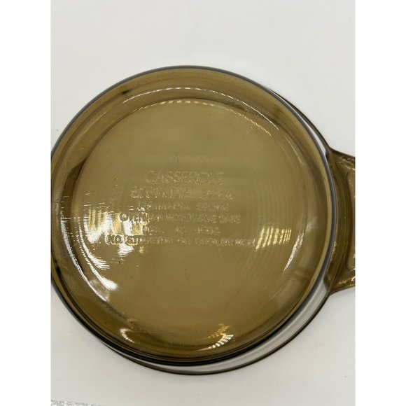 Brown/Amber Cooking Pot or Casserole w/handles 6" - Picture 4 of 4